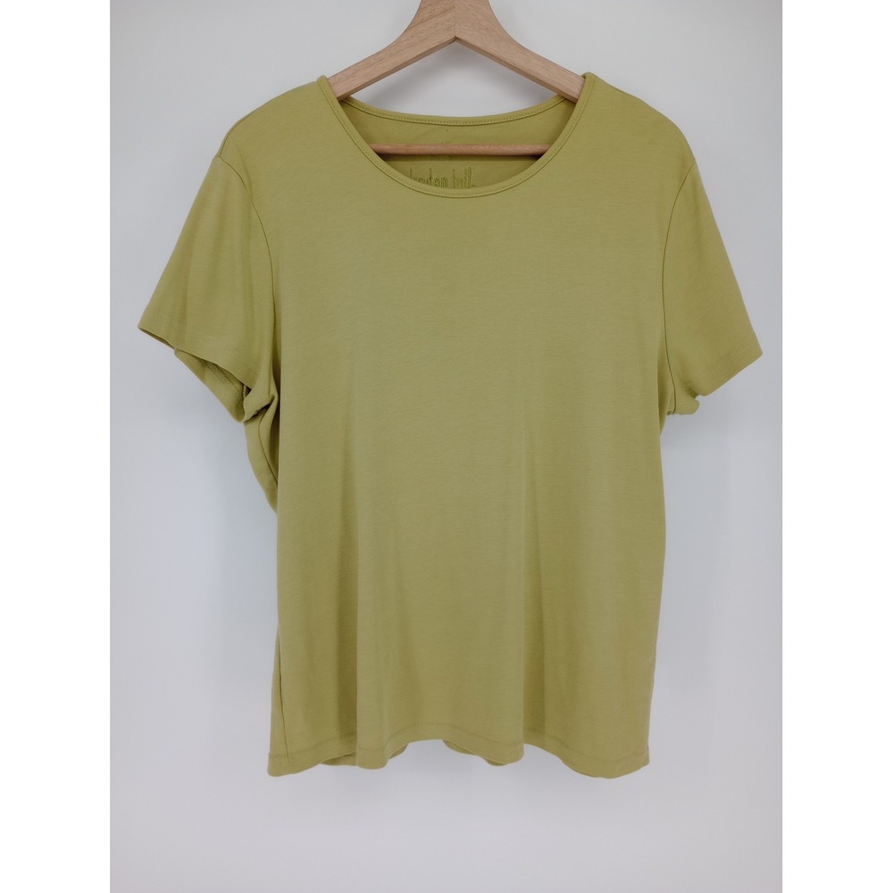 Linden Hill T-Shirt Women XL Green Pima Cotton Short Sleeve